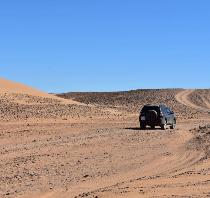 Vehículo 4x4 por Pistas off-road viaje expedición chegaga morocco indigo